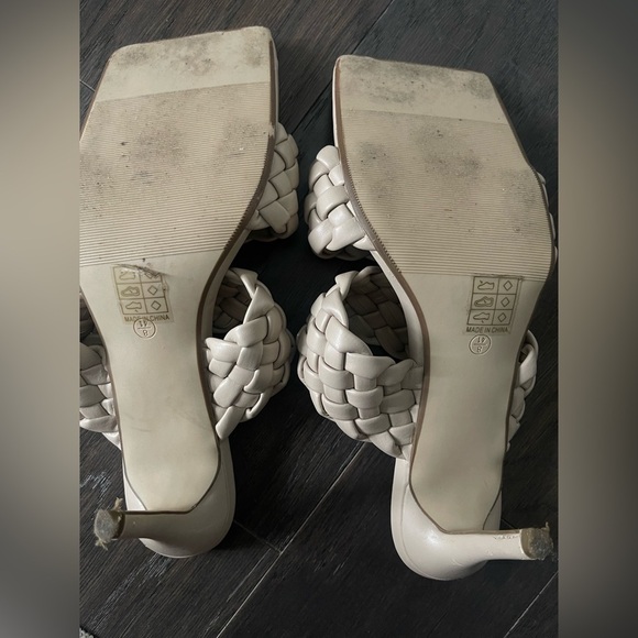 Missguided Cream Braided Summer Sandals with Square Toe Women’s Size 10 - Picture 5 of 5